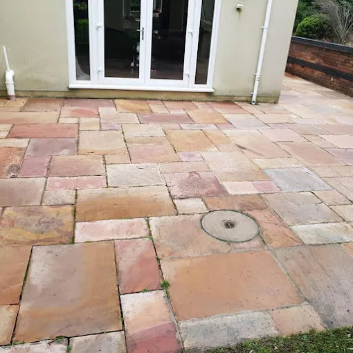 Pressure washed patio